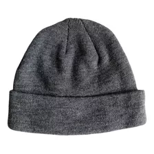 Gorro Rocky Liso De Lana Doble Gris Oscuro