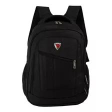 Bolsa Mochila Preta P/ Notebook Resistente Sport Acolchoada Cor Preto Desenho Do Tecido Preto