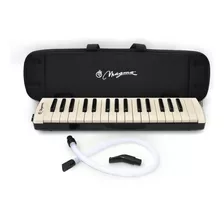 Melodica Piano Negra 32 Teclas Color Marfil Con Estuche Color Negro