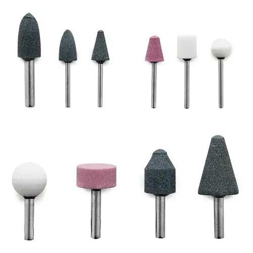 Set Fresas Puntas Montadas 10pz Bremen 1/8 - 1/4 Minitorno Amoladora Cod. 7131 Dgm
