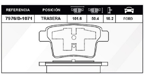 Balatas  Traseras Para Ford Five Hundred Sel 3.0l V6 (05-07) Foto 3