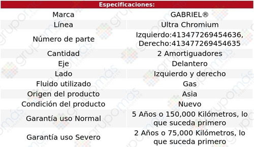 2 Amortiguadores Gas Ultra Chromium Del Honda Accord 08-12 Foto 2