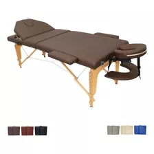 Cama Masaje Spa Reclinable Estuche Portátil Profesional Mesa Color Café