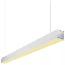 Lámpara Lineal Colgante 120cm Barra Led 40w Plateada Neutra