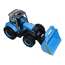 Trator Infantil De Brinquedo Max Com Pá Escavadeira Azul