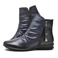 Bota Cano Curto Em Couro Promoção - Oferta Tempo Limitado