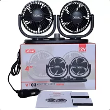 Ventilador Carro Automotivo Duplo Alto Fluxo Ar 12