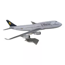 Maquete Avião Em Resina B-747-400 Lufthansa - 40 Cm