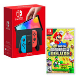 Consola Nintendo Switch Oled Neon + New Super Mario Bros U