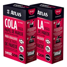 2 Cola Papel De Parede Os Tipos Texturizado Atlas 200g Cor Branco