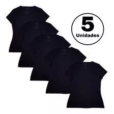 Kit 5 Camisetas Feminina Básica 100% Algodão Malwee Oferta