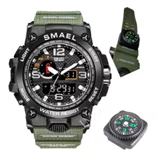 Relógio Digital Masculino Smael Militar Shock Original Selva