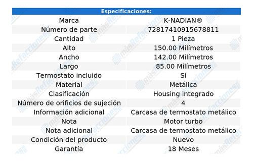 Toma Agua C/termostato V40 L4 1.6l 14 Al 15 K-nadian Foto 3