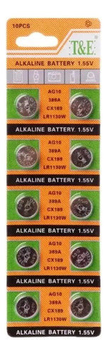 Blister 10 Pilas Boton: Lr1130 Ag10 389a Baterias Alcalinas