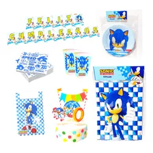 Sonic Set Cotillon Kit De Mesa Combo Cumpleaños 