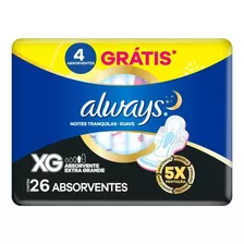 Absorventes Noites Tranquilas Suave Xg 26 Unidades Always