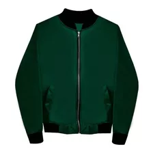  Chamarra Bomber Jacket Con Cierre Verde Pino Green Moda 