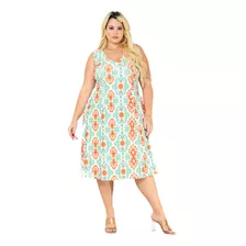 Vestido Midi Plus Size Roupa Feminina Sem Manga