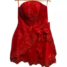 Vestido Gala Fiesta / Coctel / Matrimonio / Strapless Rojo