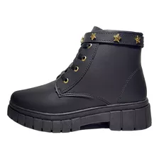 Bota Montaria Preta Cano Médio Longo Feminino Outono Inverno