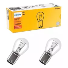 Par Lampada 2 Polos Luz Freio Lanterna P21/5w 12v Philips