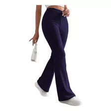 Calça Flare De Veludo Cotelê Inverno Casual Cintura Alta