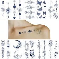 Tatuajes Temporales Flores Semipermanentes Para Mujer 10 Pz