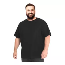 Camiseta Masculina Plus Size Gola Redonda Básica Algodão