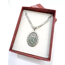 Virgen De Guadalupe Baño En Oro 18k Con Cadena 