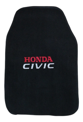 Kit 4 Tapetes Alfombra Bordado Logo Honda Civic 2024 Foto 2