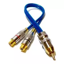 Cabo Svart Y Plug Metal 5mm Azul 2 Fêmeas 1 Macho Tech One