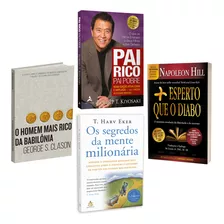 Kit 4livros, Pai Rico, Pai Pobre + O Homem Mais Rico Da Babilônia + Os Segredos Da Mente Milionária + Mais Esperto Que O Diabo, Clássico Sobre Multiplicar Riqueza, Solucionar Problemas Financeiros