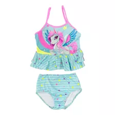 Traje De Baño Niña Blusa Y Panty Tropical