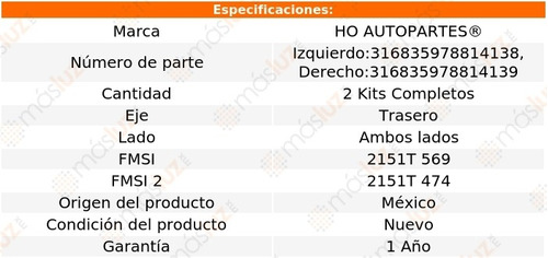 2 Sets Herrajes Tambor Tras Ford Explorer 91/02 Ho Foto 2