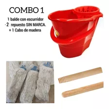 Kit Completo Balde De 15 L + 2mopa Mopin + Cabo O Palo 