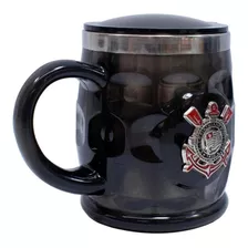 Caneca Térmica Corinthians 500ml - Plástico/inox Com Brasão