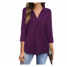 Blusa Para Dama De Moda Casual Elegante 3/4manga Mujer Blusa