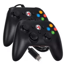 Kit 2 Controle Para Xbox 360 C/ Fio Pc Joystick Usb Notebook