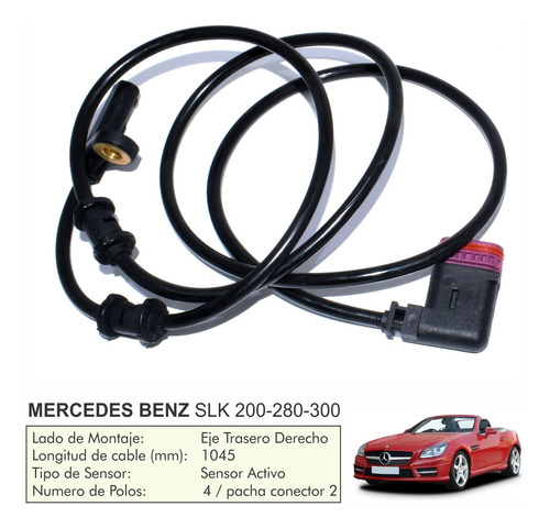 Sensor Abs Trasero Derecho Mercedes Benz Slk 200-280-300 Foto 7