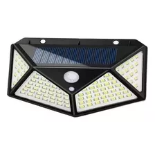 Aplique Reflector Solar 100 Led Recargable Luz Fria Exterior