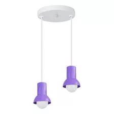 Pendente Spot Kids Quarto Infantil Lilas 2 Lâmpadas 110v/220v