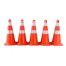 5 Cone Sinalização Trânsito 50 Cm Rigido Laranja Ou Preto