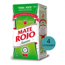 Yerba Mate Rojo Suave Pack 4 Unidades De 1 Kg 