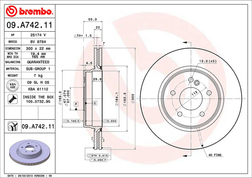 2 Discos De Freno Traseros Mercedes-benz Clk500 2006 5.0l Foto 2