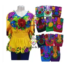 Blusas De Manta Bordadas De Flores-artesanales Talla Xl (42)