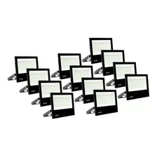 12 Refletor 100w Luminária Jardins Luz Cor Branco Frio Led