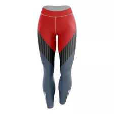 Calça Legging Missy Fitness Academia Vermelha Listra