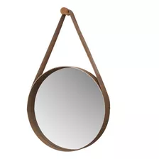 Espelho Decorativo Castanheira De 50 Cm Com Alça