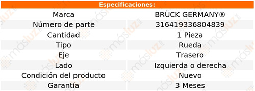 1- Maza Rueda Trasera Izq/der Crossfox L4 1.6l 06/17 Bruck Foto 2