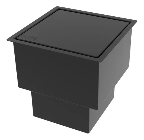 Lixeira Quadrada Pintada Preto 2,9 L Para Bancada - Click Preto